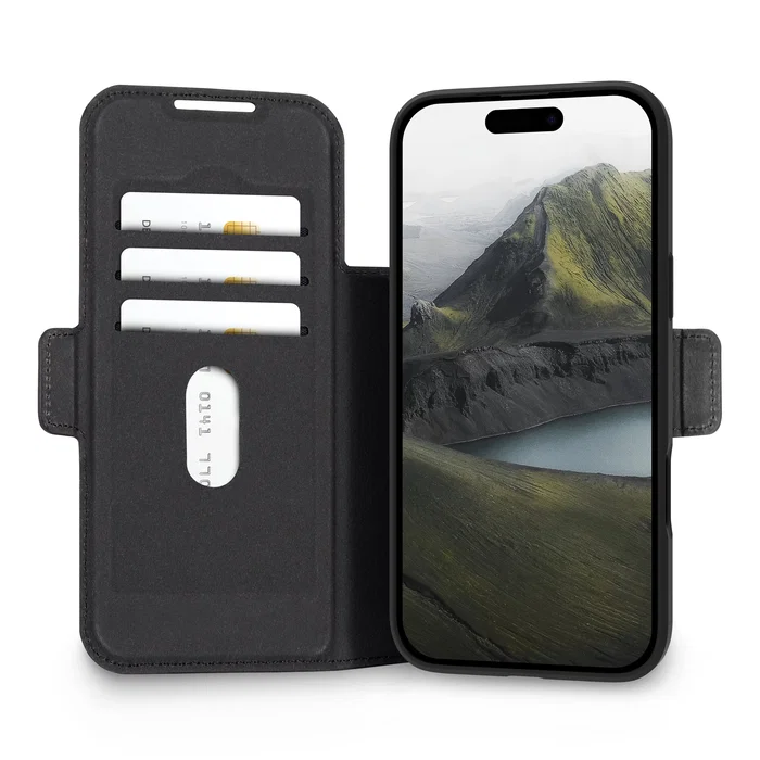 Dbramante1928 Oslo Pro Funda Libro Magnética para Apple iPhone 17 Pro Max 6.7", Compatible MagSafe, Imitación Piel con Bolsillo para Tarjetas, Color Negro