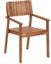 DKD Home Decor Silla de Terraza y Jardín de Teca Apilable, Marrón, 2 Unidades - 60 x 88 x 55 cm