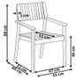 DKD Home Decor Silla de Terraza y Jardín de Teca Apilable, Marrón, 2 Unidades - 60 x 88 x 55 cm