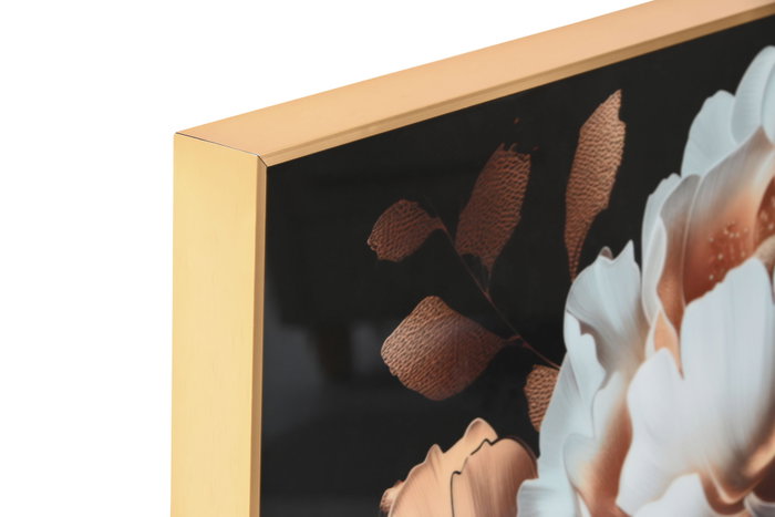 DKD Home Decor Cuadro Aluminio y MDF Chica Flores (Pack de 2)