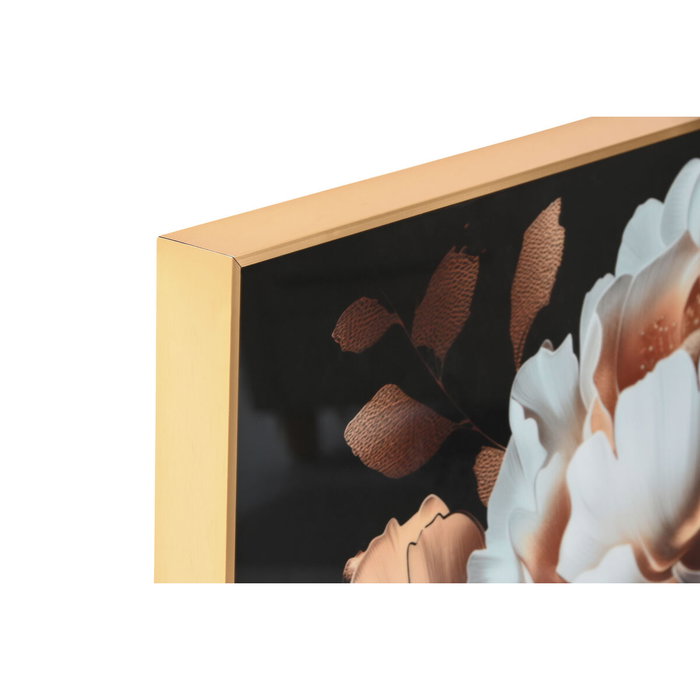 DKD Home Decor Cuadro Aluminio y MDF Chica Flores (Pack de 2)