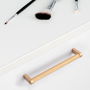 Emuca Lote de 5 tiradores para mueble Bergen, L141mm, intereje 128mm, Aluminio, Pintado oro