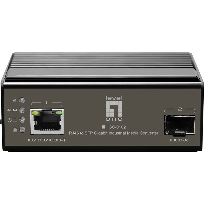 LevelOne IGC-0102 Convertidor de medios industrial Gigabit RJ45 a SFP LevelOne IGC-0102 Convertidor de medios industrial Gigabit RJ45 a SFP