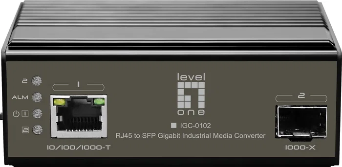 Level One IGC-0102 Convertidor de Medios Industrial RJ45 a SFP Gigabit Level One IGC-0102 Convertidor de Medios Industrial RJ45 a SFP Gigabit