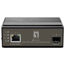 LevelOne Konverter IGC-0102 Convertidor Mediaconverter Gigabit 1000BASE-T RJ45 a 1000BASE-X SFP Fibra óptica 10/100/1000 Mbps con Montaje DIN