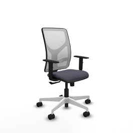 PIQUERAS Y CRESPO Silla de oficina Motilla con mecanismo Sincro, Gris oscuro y Blanco
