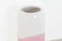 DKD Home Decor Jarrón de Porcelana Rosa y Dorado 12,2x12,2x26 cm