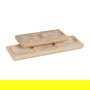 S/2 Bandejas Blanco-Natural 30 X 10 X 2,50 cm