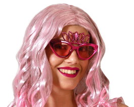 Gafas de Princesa Rosas con Tiara y Purpurina