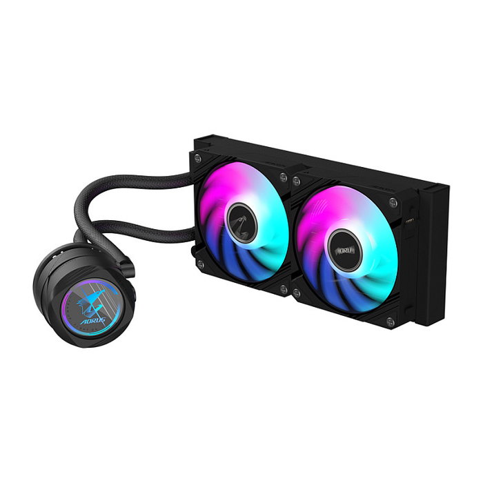 GIGABYTE AORUS WATERFORCE II 240 Sistema de refrigeración líquida todo en uno, 2x 12 cm, Negro