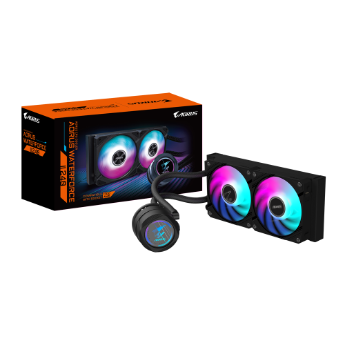 GIGABYTE AORUS WATERFORCE II 240 Sistema de refrigeración líquida todo en uno, 2x 12 cm, Negro