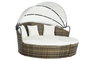 DKD Home Decor Cama Chill Out Terraza Y Jardin Blanco Marron Oscuro 175 x 145 x 175 cm