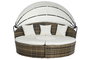 DKD Home Decor Cama Chill Out Terraza Y Jardin Blanco Marron Oscuro 175 x 145 x 175 cm