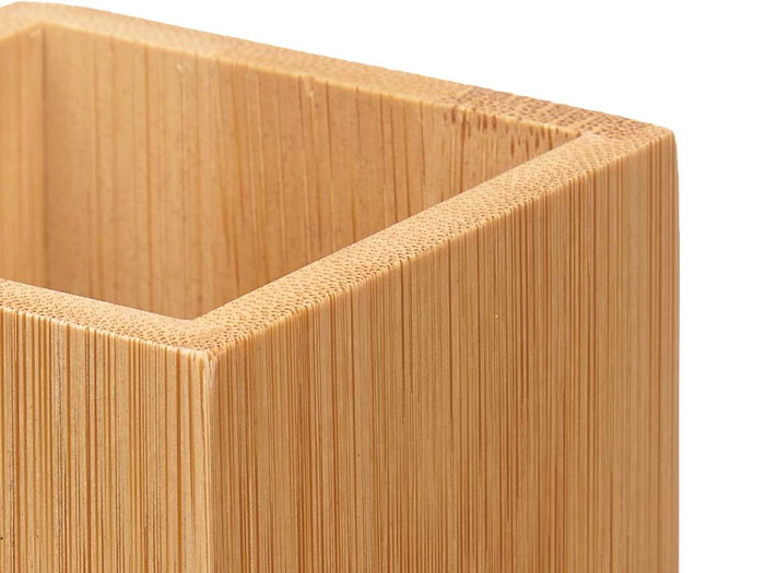 Berilo Vaso Cuadrado Bambú Plástico Natural 6.8x9.7x6.8 cm (Set de 24)