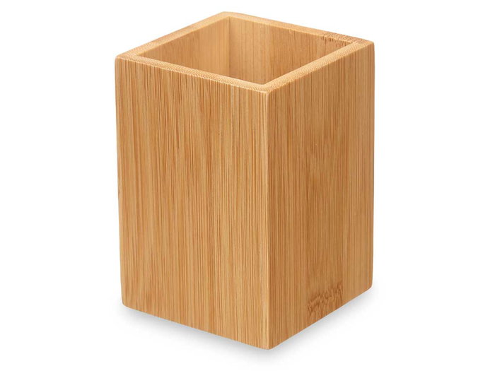 Berilo Vaso Cuadrado Bambú Plástico Natural 6.8x9.7x6.8 cm (Set de 24)