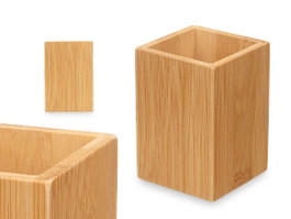 Berilo Vaso Cuadrado Bambú Plástico Natural 6.8x9.7x6.8 cm (Set de 24)