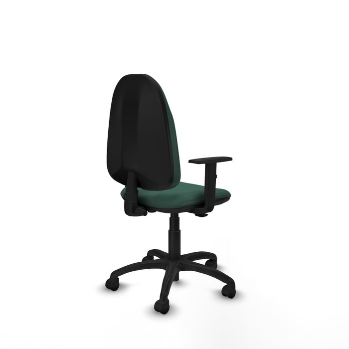PIQUERAS Y CRESPO Silla de oficina Algarra Verde botella, Brazos 1D, Mecanismo Contacto permanente básico