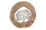 DKD Home Decor Decoración Árbol Tallado Mango y Aluminio 35x5,5x35 cm