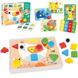 Goula Juego Educativo Baby Shapes Puzzle de 18 Piezas Gigantes Océano Personajes Marítimos Números 1-4 A Partir de 2 Años