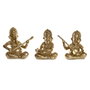 DKD Home Decor Set de 3 Figuras de Ganesha en Resina Dorado