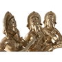 DKD Home Decor Set de 3 Figuras de Ganesha en Resina Dorado
