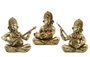DKD Home Decor Set de 3 Figuras de Ganesha en Resina Dorado