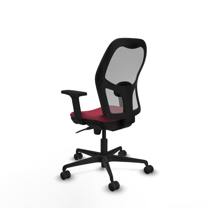 PIQUERAS Y CRESPO Silla de oficina Jorquera con mecanismo Sincro, tela granate y malla gris PIQUERAS Y CRESPO Silla de oficina Jorquera con mecanismo Sincro, tela granate y malla gris