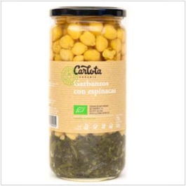 CARLOTA ORGANIC Garbanzos Con Espinacas 720Gr Eco Sin Gluten Bajo En Grasas