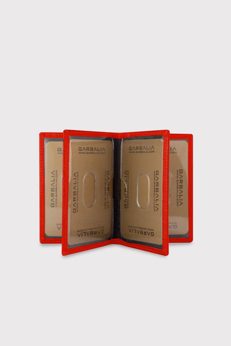 Zoozie Bags Tarjetero Rojo de Piel Auténtica para Tarjetas de Crédito y Documentación - Elegante y Compacto