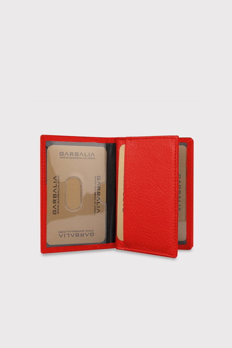 Zoozie Bags Tarjetero Rojo de Piel Auténtica para Tarjetas de Crédito y Documentación - Elegante y Compacto