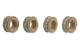 DKD Home Decor Set de 4 Servilleteros de Yute y Resina Natural