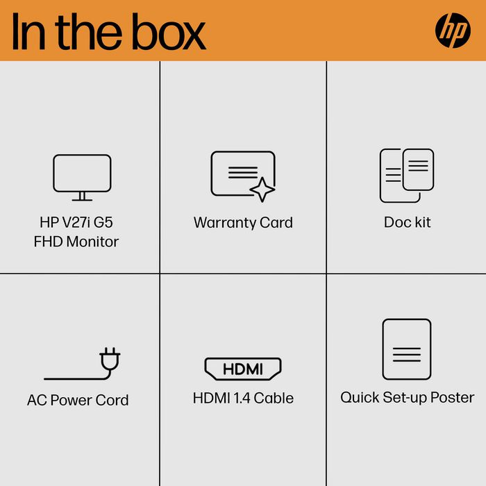 HP V27i G5 Monitor FHD de 27 Pulgadas (68.6 cm) para Oficina, Estudio y Productividad Diaria con Pantalla Nítida y Fluida HP V27i G5 Monitor FHD de 27 Pulgadas (68.6 cm) para Oficina, Estudio y Productividad Diaria con Pantalla Nítida y Fluida