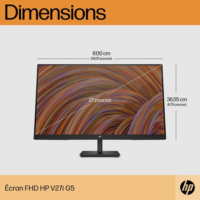 HP V27i G5 Monitor FHD de 27 Pulgadas (68.6 cm) para Oficina, Estudio y Productividad Diaria con Pantalla Nítida y Fluida HP V27i G5 Monitor FHD de 27 Pulgadas (68.6 cm) para Oficina, Estudio y Productividad Diaria con Pantalla Nítida y Fluida