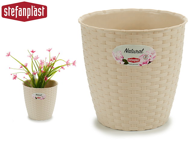 Stefanplast Maceta Natural de Plástico Beige para Interior y Exterior, Diámetro 19 cm, Altura 17.5 cm (Set de 12) Stefanplast Maceta Natural de Plástico Beige para Interior y Exterior, Diámetro 19 cm, Altura 17.5 cm (Set de 12)