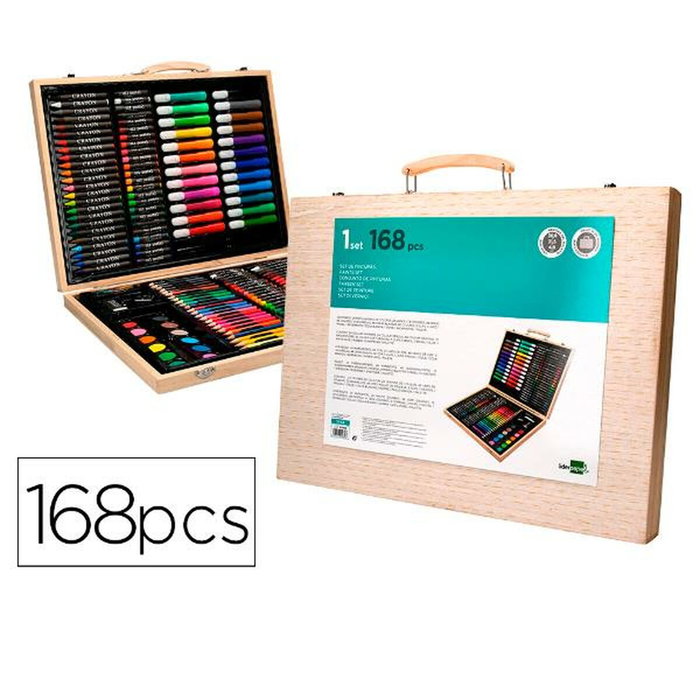 Liderpapel Estuche de pintura madera 168 piezas maletín
