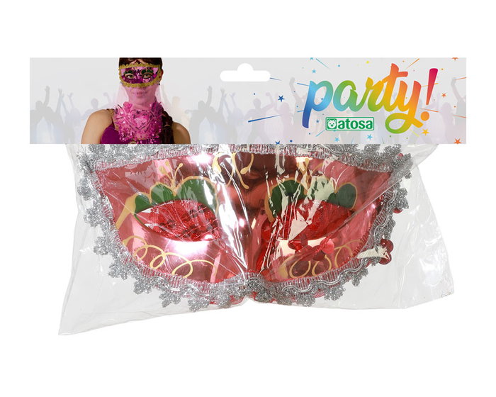 Máscara Fucsia con Velo Dorado y Lentejuelas para Disfraz Princesa Árabe, Carnaval y Fiestas de Disfraces Máscara Fucsia con Velo Dorado y Lentejuelas para Disfraz Princesa Árabe, Carnaval y Fiestas de Disfraces