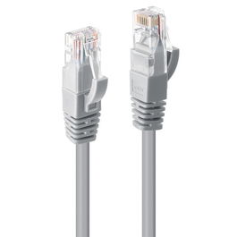 LINDY 2m Patchkabel Cat6 U/UTP Gris, Cable de Red Ethernet LAN RJ45, 2 metros