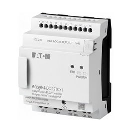Eaton MOE EASY-E4-DC-12TCX1 Relé de Control easyE4, Ampliable, Ethernet, 24 V DC