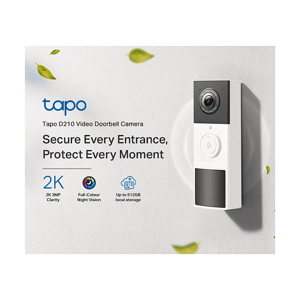TP-Link Tapo D210 Timbre Inteligente 2K 3MP TP-Link Tapo D210 Timbre Inteligente 2K 3MP