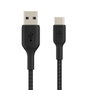 Belkin Cable USB-C/USB-A Trenzado 15 cm Negro CAB002bt0MBK