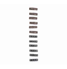 Brusi Set de 12 Clips Rectangulares con Estampado de Leopardo