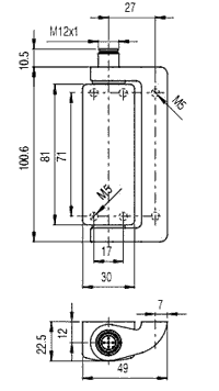 PIZZATO ELETTRICA HP HPAA050F-KAM Interruptor de seguridad de bisagra NC x2 + NA M12 macho