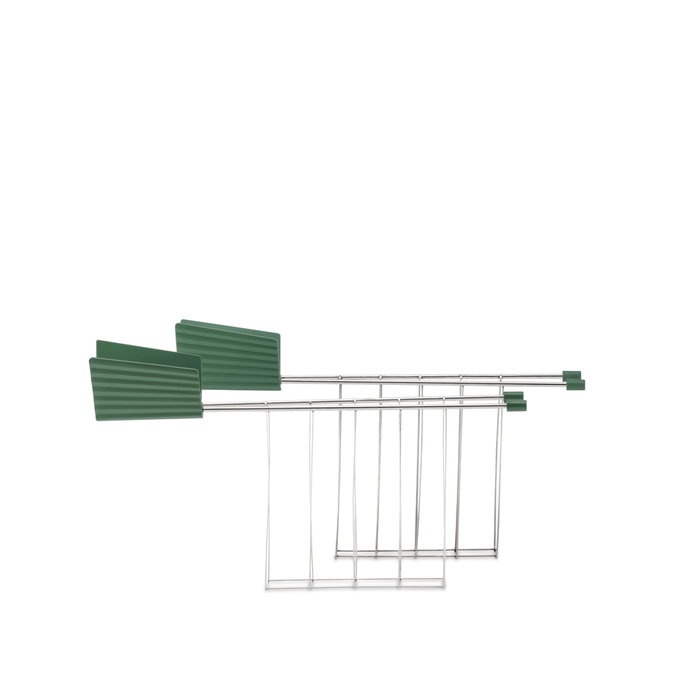 Alessi Set de 2 Pinzas para Tostador Plisado Verdes MDL08RACKGR Alessi Set de 2 Pinzas para Tostador Plisado Verdes MDL08RACKGR