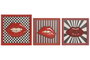 DKD Home Decor Decoración de Pared de Resina con Labios, Surtido de 3 Unidades