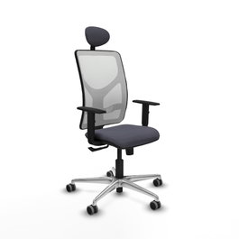 PIQUERAS Y CRESPO Silla de oficina Motilla con mecanismo Sincro, Gris oscuro y Blanco