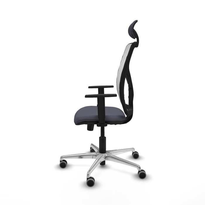 PIQUERAS Y CRESPO Silla de oficina Motilla con mecanismo Sincro, Gris oscuro y Blanco