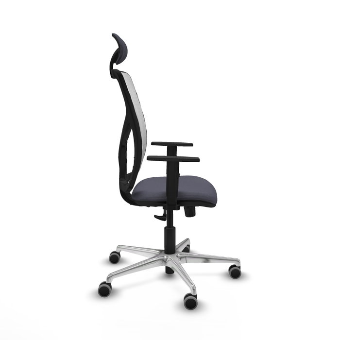PIQUERAS Y CRESPO Silla de oficina Motilla con mecanismo Sincro, Gris oscuro y Blanco