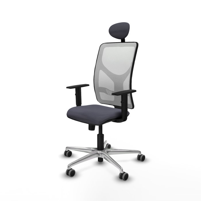 PIQUERAS Y CRESPO Silla de oficina Motilla con mecanismo Sincro, Gris oscuro y Blanco