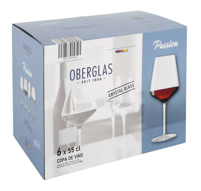 Oberglas Set 6 Copas de Vino "Passion" 55 cl | Alto 23 cm | Vidrio | Ref. 1