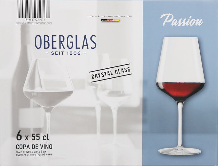 Oberglas Set 6 Copas de Vino "Passion" 55 cl | Alto 23 cm | Vidrio | Ref. 1